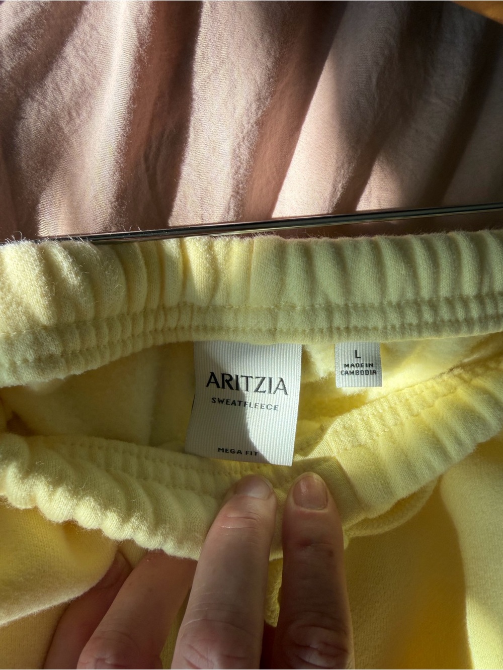 Aritzia Pale Yellow Sweatfleece **hemmed!!